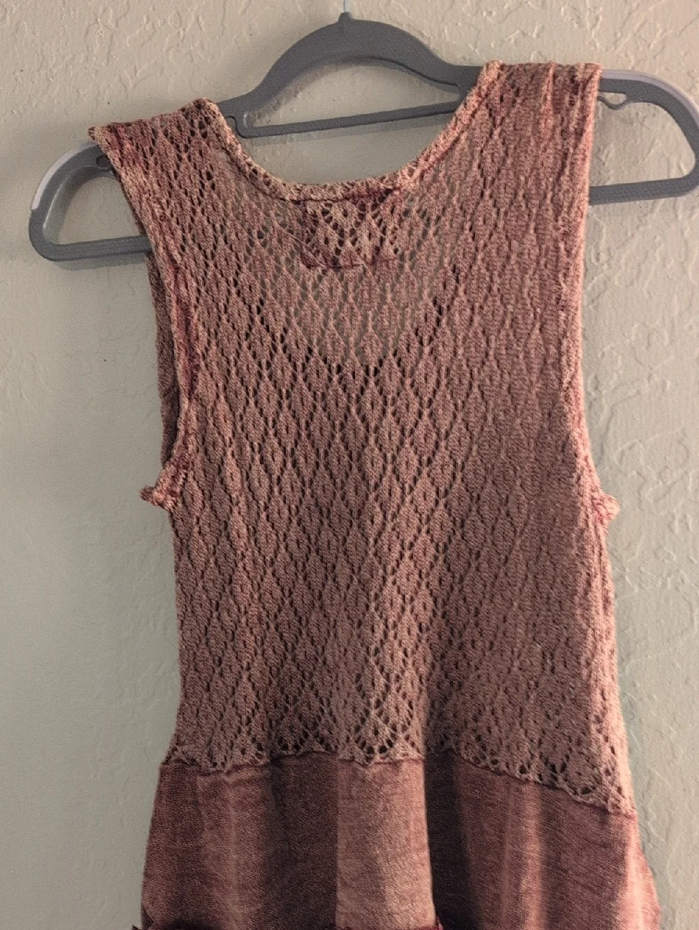 NEW ARRIVAL❣️ Powder Brick Red Crochet Ruffle Fit And Flare Airy  Sundress NIP - Picture 5 of 15